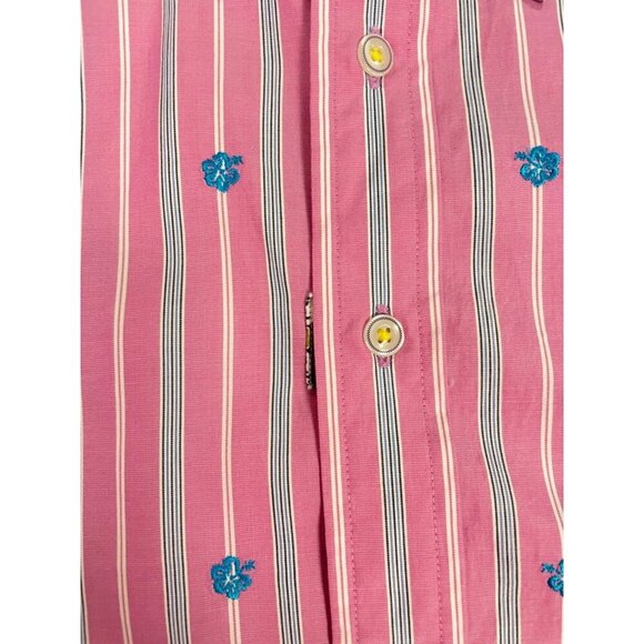 Robert Graham The Freshly Laundered Pink stripe & Embroidered Shirt XXL - Picture 6 of 8